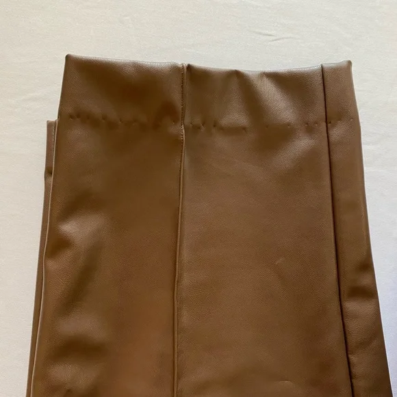 Anne Klein Plus Size Faux-Leather Pants Size 3X Brown - Picture 2 of 4